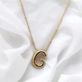 Çelik Harf Kolye Gold İtalyan Zincir G