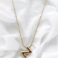 Çelik Harf Kolye Gold İtalyan Zincir Z
