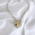 Çelik Harf Kolye Gold N