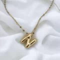 Çelik Harf Kolye Gold N