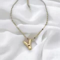 Çelik Harf Kolye Gold Y