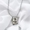 Çelik Harf Kolye Gümüş Renk B