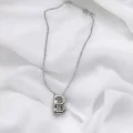 Çelik Harf Kolye Gümüş Renk B
