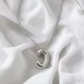 Çelik Harf Kolye Gümüş Renk C
