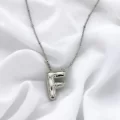 Çelik Harf Kolye Gümüş Renk F