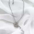Çelik Harf Kolye Gümüş Renk G