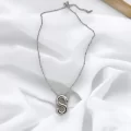 Çelik Harf Kolye Gümüş Renk S