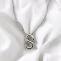 Çelik Harf Kolye Gümüş Renk S
