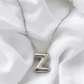 Çelik Harf Kolye Gümüş Renk Z