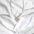 Çelik Harf Kolye M Gold