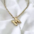Çelik Harf Kolye M Gold