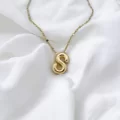 Çelik Harf Kolye S Gold