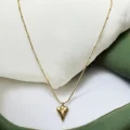 Çelik Topçuklu Kalp Kolye