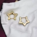 Çelik Yıldız Küpe Gold Renk