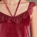 Kaliteli Şık Bordo Kadın Sabahlık Takımı