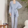 Kaliteli Şık Mist Renkli 3Lü Pijama Takımı