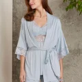 Kaliteli Şık Mist Renkli 3Lü Pijama Takımı