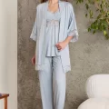 Kaliteli Şık Mist Renkli 3Lü Pijama Takımı
