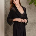 Kaliteli Şık Siyah 3Lü Pijama Takımı