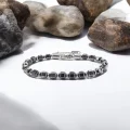 Esmas Kesim Hematit Ayaranabilir Çelik Zincir Bileklik