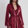 Kaliteli Şık 3lü Kadın Pijama Takımı - Bordo Renk