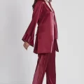Kaliteli Şık 3lü Kadın Pijama Takımı - Bordo Renk