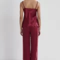Kaliteli Şık 3lü Kadın Pijama Takımı - Bordo Renk