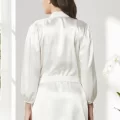 Kadife Şık Kadın Crop Pijama Takımı - Ekru