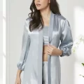 Kadife Şık Kadın Crop Pijama Takımı - Mist Renk