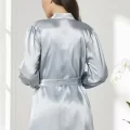 Kadife Şık Kadın Crop Pijama Takımı - Mist Renk