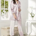 Kaliteli Şık Kadın Crop Pijama Takımı - Rose Renk