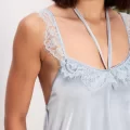 Kadife Şık 3lü Kadın Pijama Takımı - Mist Renk