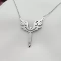 Kanatlı Çelik Kolye Gümüş Renk