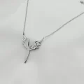 Kanatlı Çelik Kolye Gümüş Renk