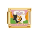 Kedi Desenli Gold Charm XV1