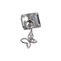 Kelebek Desenli İtalyan Charm Zirkon Taşlı