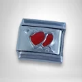 Kırmızı Çift Kalp Detaylı Charm