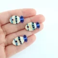 Krem/Lacivert Balık Murano
