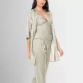 Desenli Şık Kaliteli 3lü Pijama Takımı