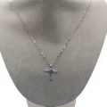 Mavi Taşlı Anahtar Detaylı Kolye