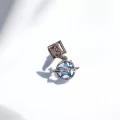 Mavi Yıldız Desenli İtalyan Charm Sallantılı