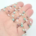 Mix Damla Taşlı Çelik Zincir