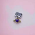Mor Taşlı Sallantılı Charm