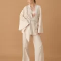 NICOLE Şık Rahat Kadın Kimono Pantolon Pijama Takımı - Neutral