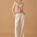 NICOLE Şık Rahat Kadın Kimono Pantolon Pijama Takımı - Neutral