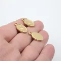 Oval İstiridye Desenli Çelik Kolye Ucu