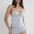 Penye Şık Kadın Atlet Külot Kaşkorse Set - Mist Renk