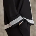 Penye Biyeli Şık Siyah Kadın Pijama Takımı