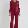 Penye Şık Bordo Pijama Takımı