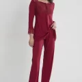 Penye Şık Bordo Pijama Takımı